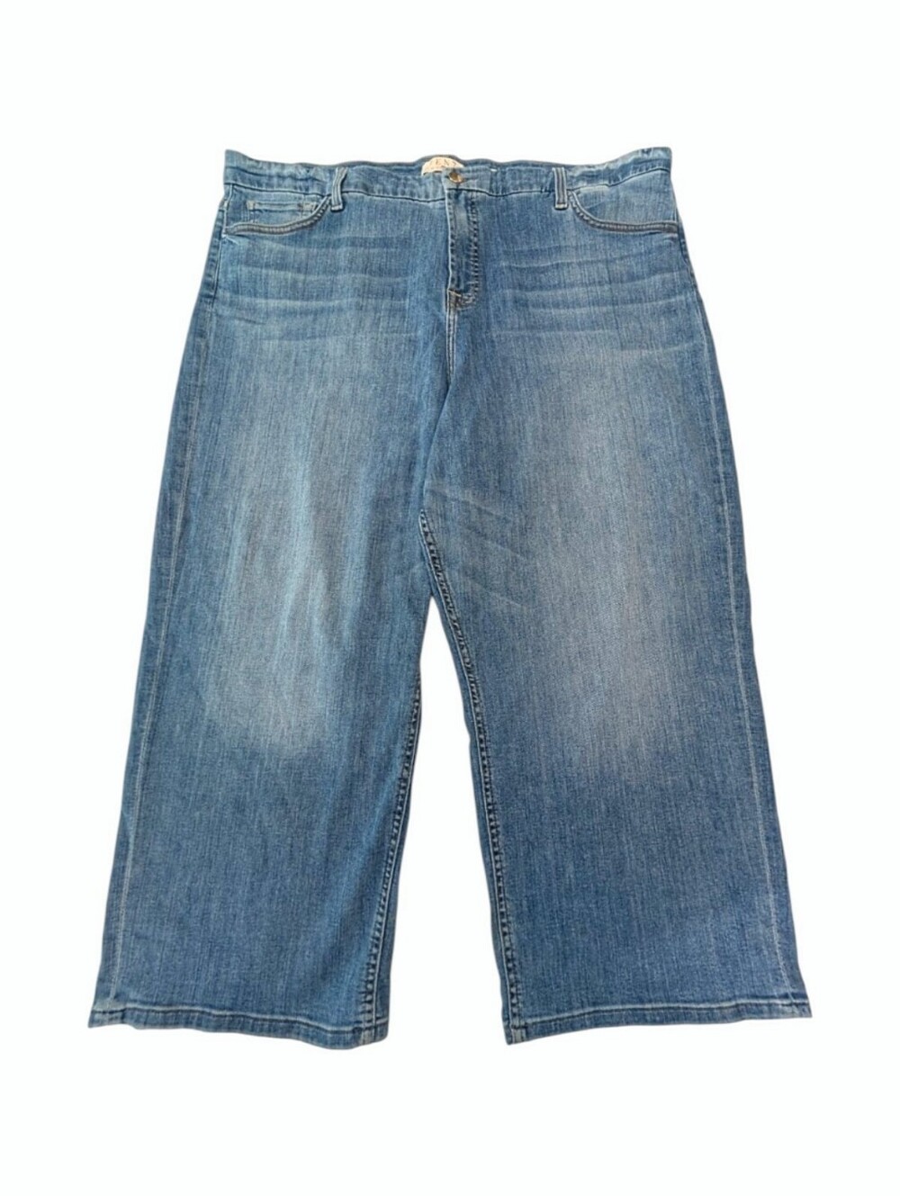 Jen 7 By 7 For All Mankind Cropped Wide Leg Jeans Plus Size 22 Blue Medium Wash